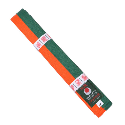 Ceinture bicolore Orange Verte piquée KAMIKAZE