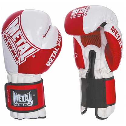 Gants de boxe Entrainement Compétition Métal Boxe MB215 rouges