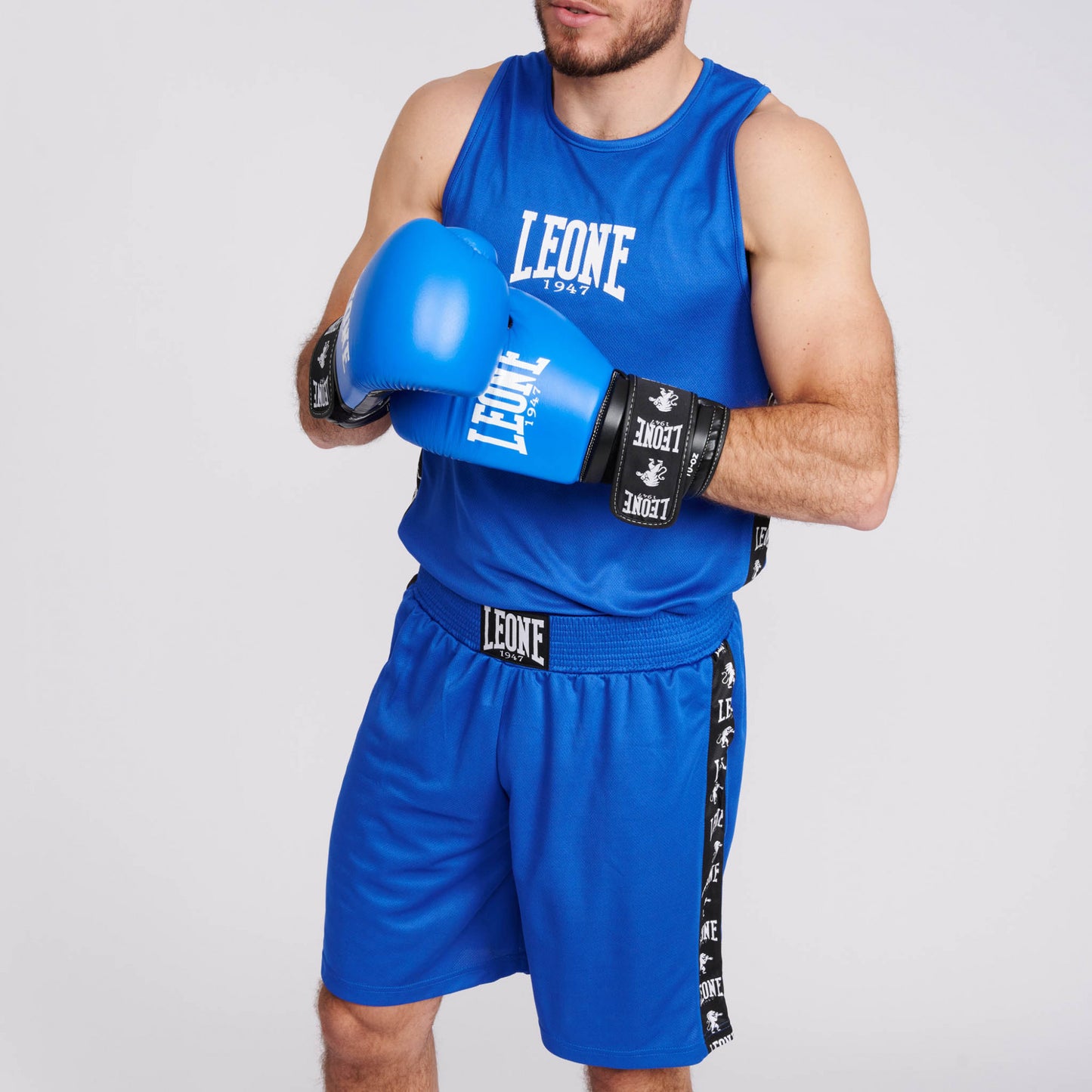 Short de boxe anglaise bleu LEONE Ambassador